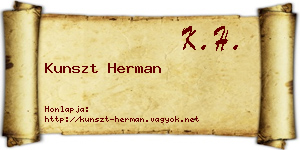 Kunszt Herman névjegykártya